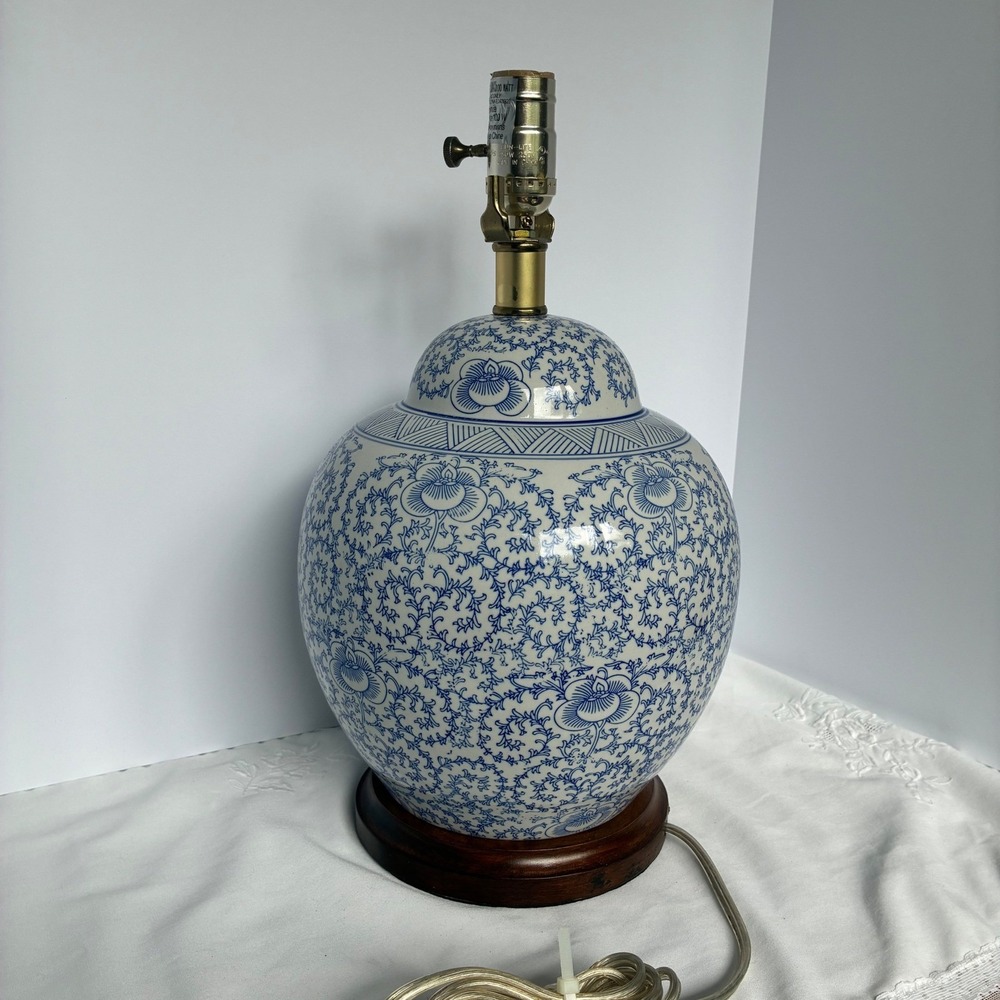 Lauren Ralph Lauren Table Lamp Ginger Jar Floral Grandmillenial Luxury Coastal - Picture 8 of 14